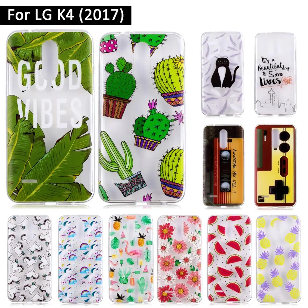 Soft TPU Silicone Case For LG K4 K 4 2017 Transparent Protective Cases Cute Painting Mobile Phone Shells Covers Bags Fundas Capa |