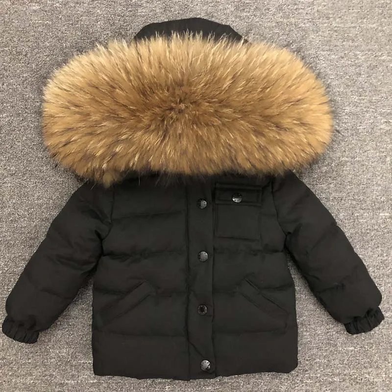 

Kids Winter Short Down Coat Kids Clothes Snowsuit Outerwear & Coats Children Clothing Baby Fur Hooded Jacket Infant Parkas