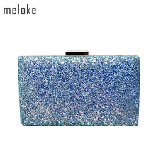Meloke высококачественные вечерние сумки с блестками роскошное бриллиантовое кольцо клатч кошельки сумки для свадебного ужина с 2 цепочками MN600