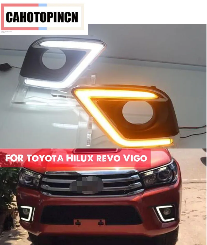 For Toyota Hilux revo Vigo 2015 2016 turn Signal style Relay 12V Car DRL LED Daytime Running