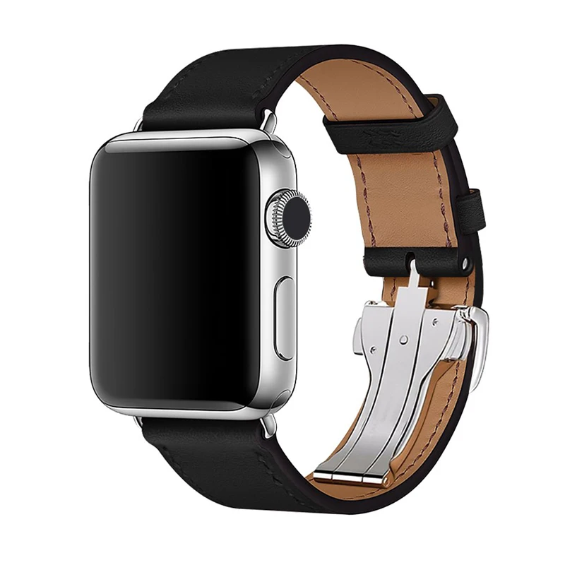 Ремешок из натуральной кожи для apple watch band 44 мм 40 42 38 iwatch 6/SE/5/4/3/2/1 ремешок часов с