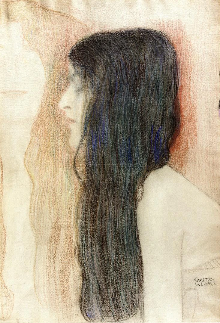手作り油絵複製女の子で長い髪 で スケッチ用 Nude Veritas グスタフ クリムト Painting Reproduction Oil Painting Reproductiongustav Klimt Reproductions Aliexpress