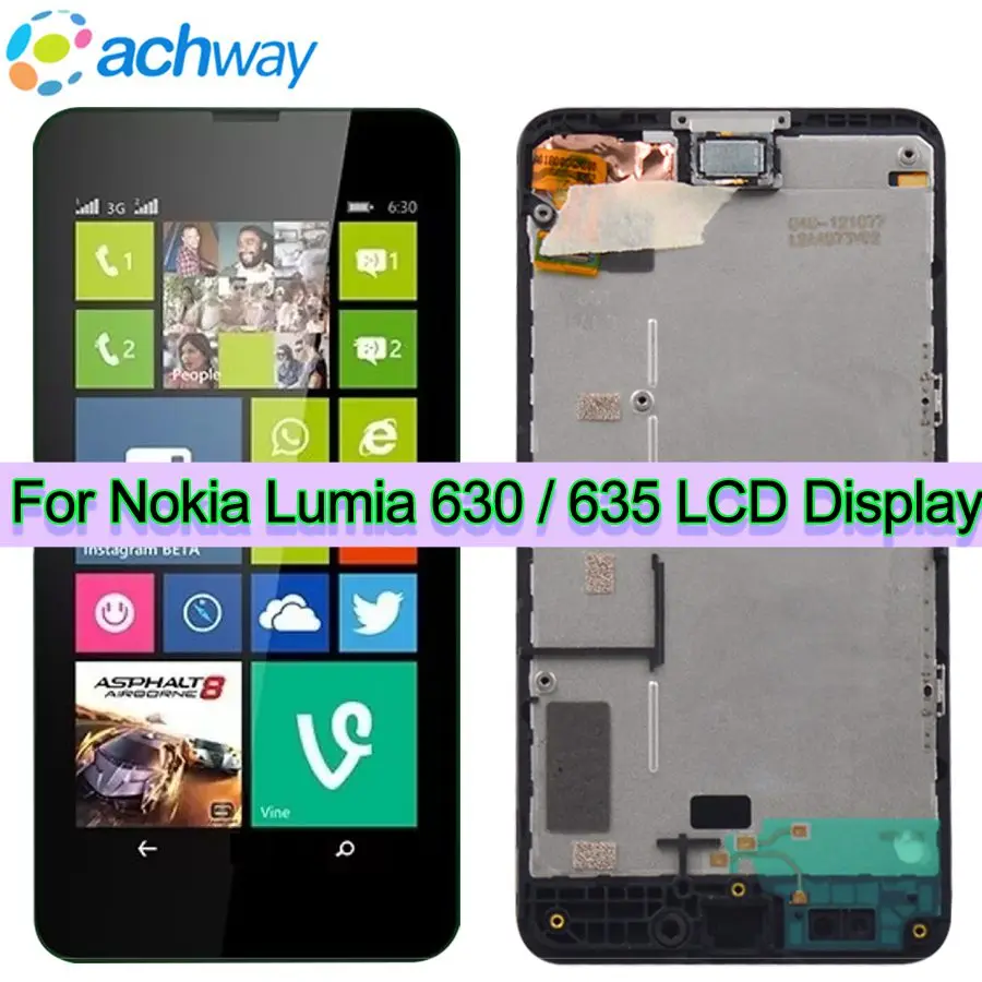 Оригинальный ЖК-дисплей для Nokia Lumia 635 сенсорный экран дигитайзер в сборе с рамкой