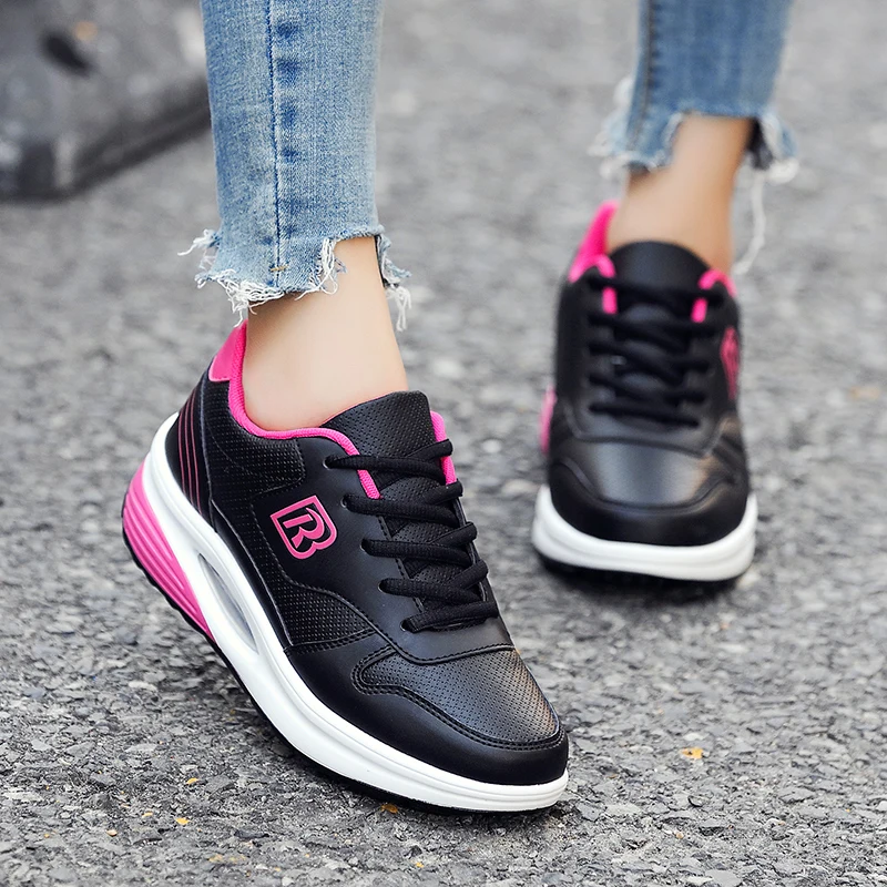 

2019 Spring Woman Vulcanized Shoes Fashion Casual Shoes Air Cushion Comfort Thick Bottom Footwear Platform Shoes Chaussure Femme