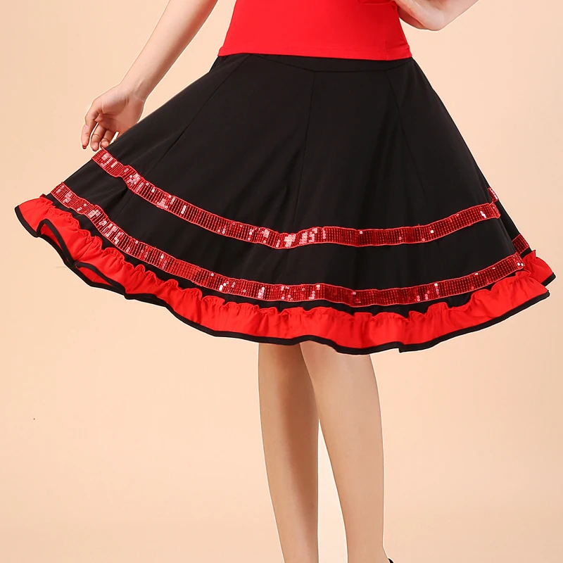 Ballroom Dance Skirt Ladies Waltz Modern Skirt Stage Peroformance Tango