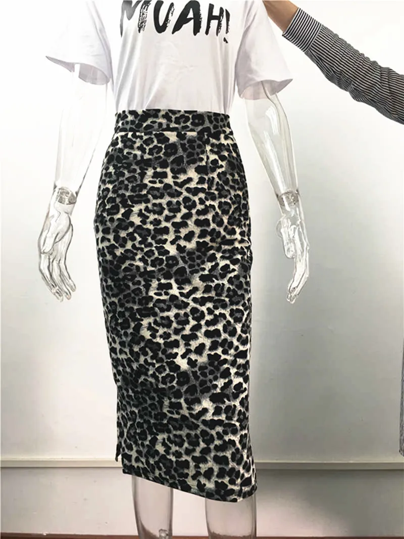 RUGOD женские юбки леопардовая змея Зебра Печать тонкая юбка карандаш империя талии плюс размер одежда 2019 Новая мода Женская сексуальная юбка