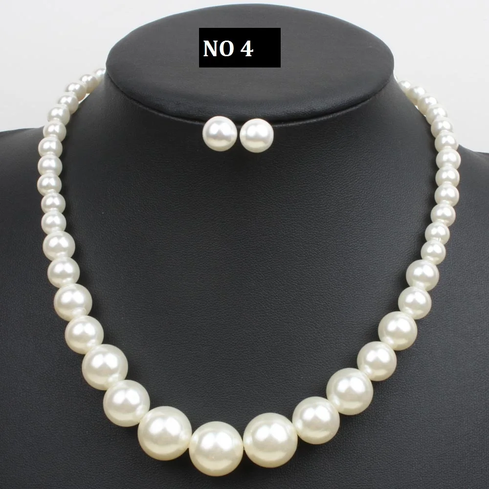 New Hot Classic Imitation Pearl Gold Color Clear Crystal Top Elegant Party Gift Fashion Costume Jewelry Sets Sale|costume pearl jewelry sets|fashion