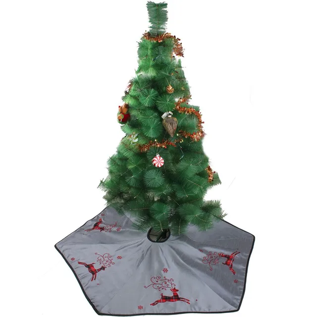 free shipping extra large 50 christmas tree skirt linen slub look fabric with tartan reindeer - Extra Large Christmas Tree Skirt free shipping extra large 50 christmas tree skirt linen slub look fabric with tartan reindeer - Extra Large Christmas Tree Skirt