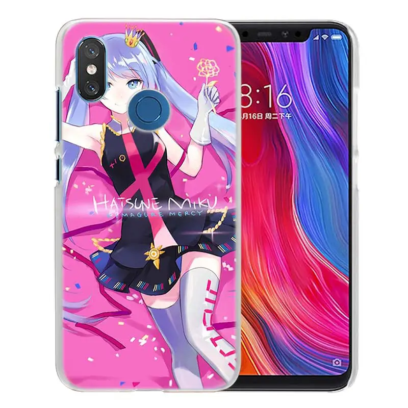 Для Xiao mi Red mi Note 7 Go 6 6A Pro S2 5 Plus 4X mi Play 8 lite A2 A1 Прозрачный жесткий пластиковый чехол аниме Hatsune mi ku - Цвет: 10