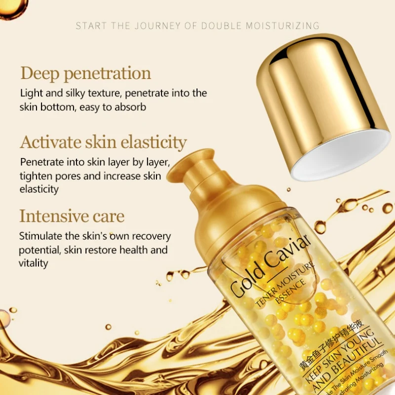 Gold Caviar Repair Facial Serum Ceramide Lasting Moisturizing Repair Caviar Essence Nourishing Skin Care