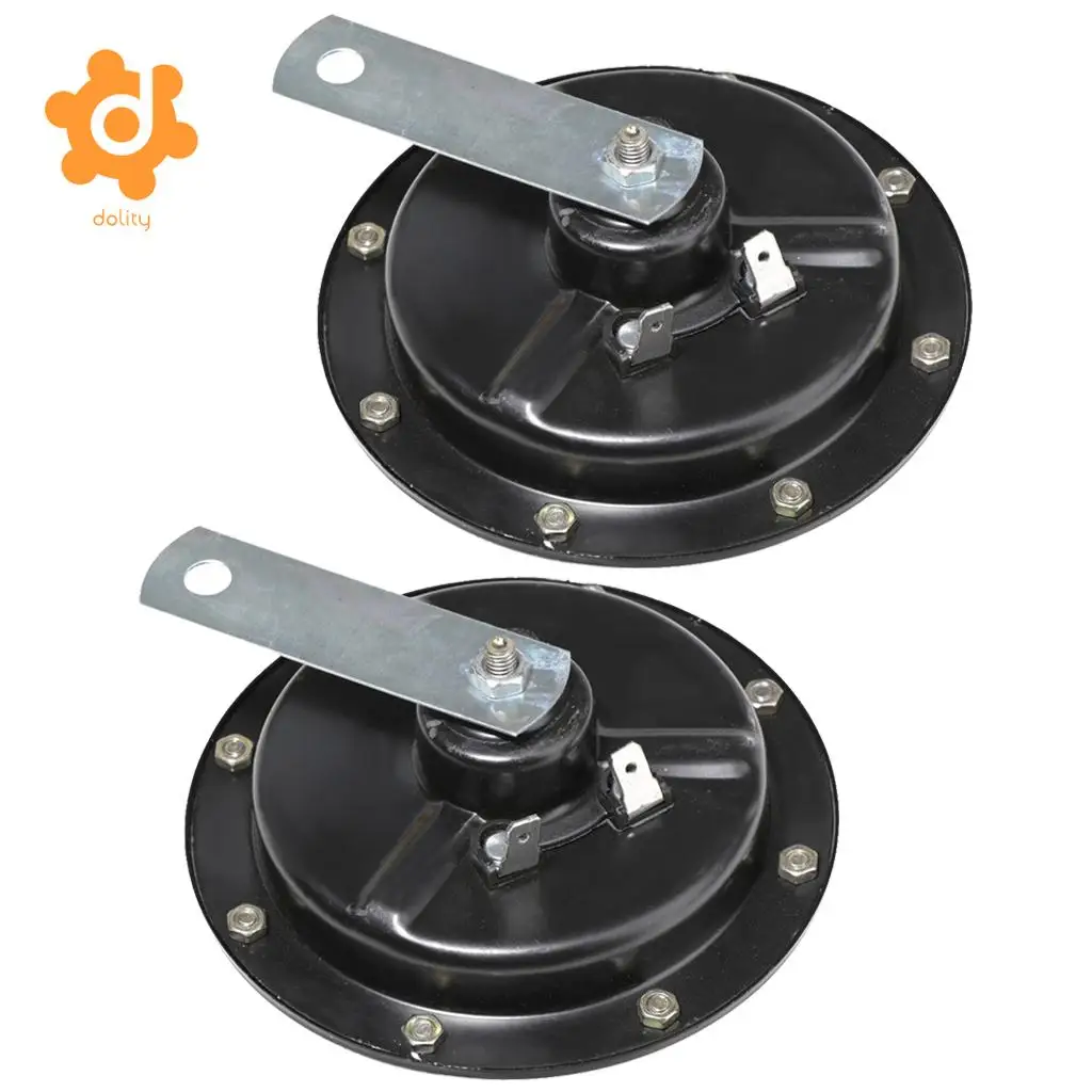 dolity 2 Pieces 12V Auto High Bass Basin Type Loudspeaker Signal Alarm  silver