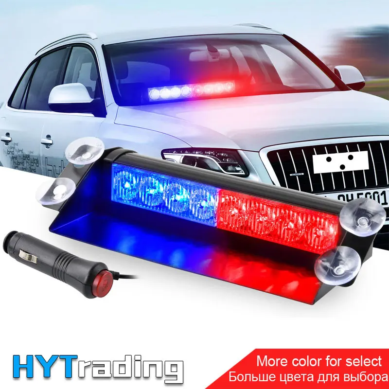 8 LED for Car Dash Strobe Flash Lights Blue Red Emergency Police Flash Lights Warning font