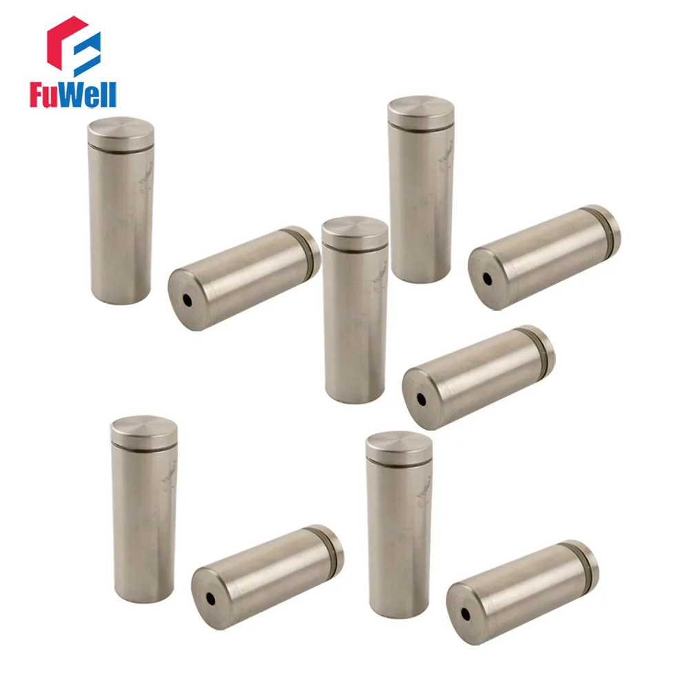 Buy 10pcs 25mm x 70mm Glass Standoff Stainless Steel