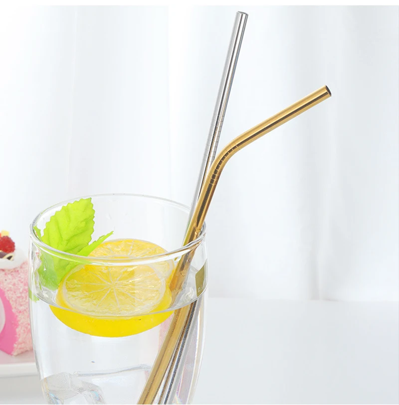 LIYIMENG 4Pcs Reusable Drinking Straw High Quality 304 Stainless Steel Metal Straw with Cleaner Brush For Mugs 20 30oz B8
