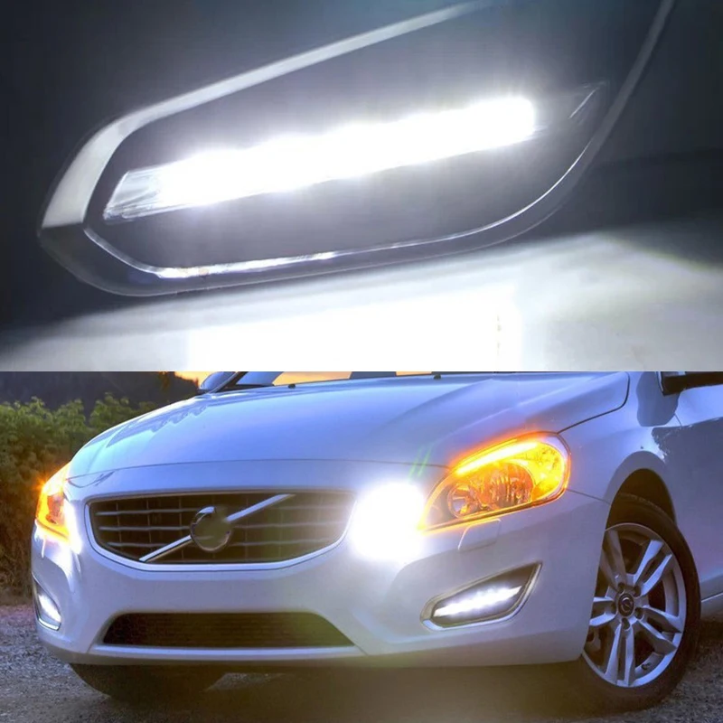 Автомобильная проблесковая 1 пара дневные ходовые огни для Volvo S60 2009 2010 2011 2012 2013