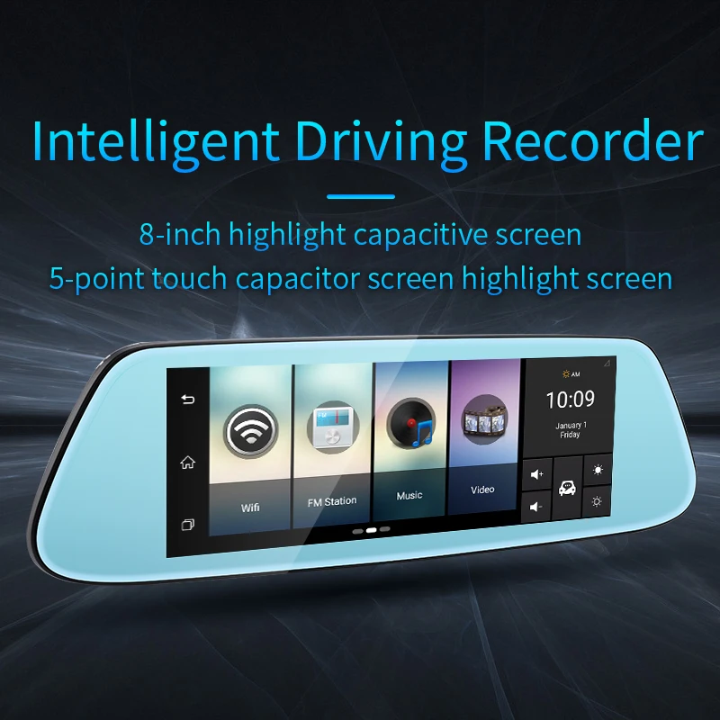 Зеркало заднего вида RoverOne на Android с сенсорным экраном 8 дюймов HD 1080P GPS Wi