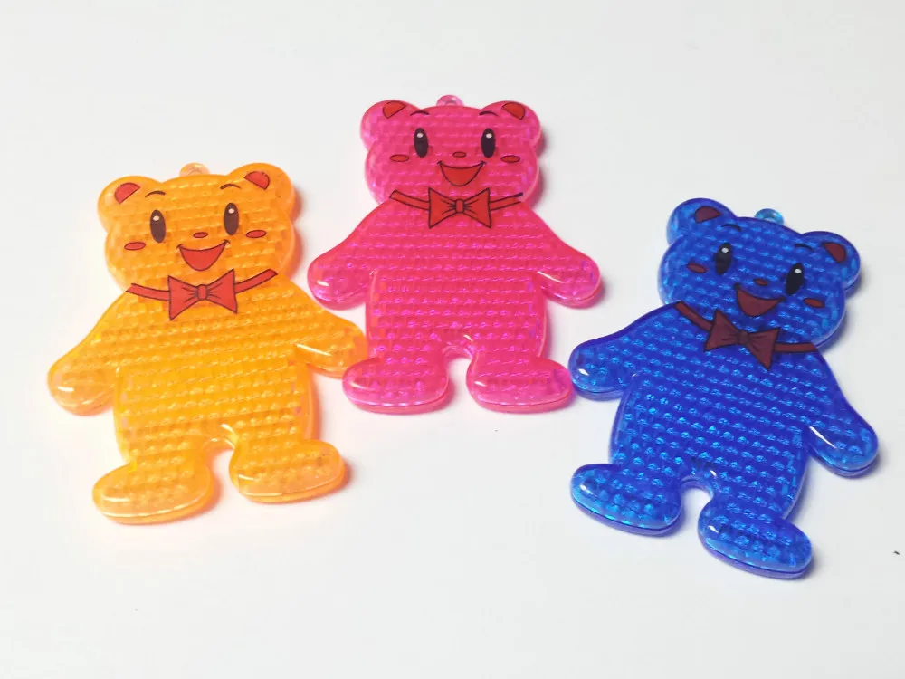

6 pc Cute Plastic Teddy Bear Reflectors 609 Ideal Use On Coats Bags Pedestrian Pinata Bag Filler Loot Birthday Party Favors Gift