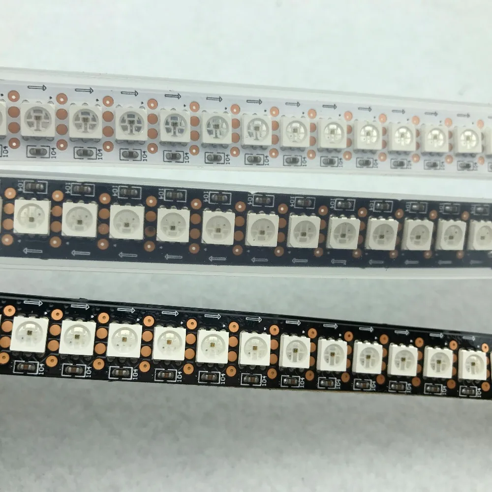 GS8208 144leds m DC12V addressable full color RGB 5050 LED strip 2m long waterproof in silicon tube IP66 white black pcb
