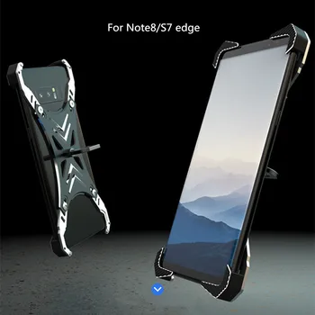 

R-just Luxury Case for Galaxy Note8 S7 edge Frame Aluminum Back Cover For N8 5.5" S7 edge 6.3 inch Phone Cases with ring holder