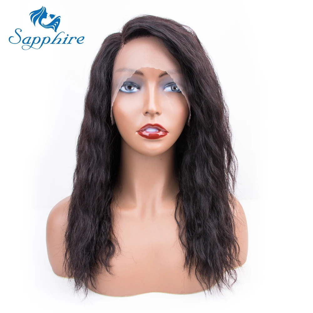 

Sapphire hair Malaysian Lace Frontal Wigs Pre Plucked Remy Human Hair Wigs 130% Density natural color free shipping