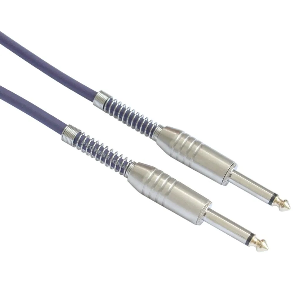 FLGW-24 6,35 мм моно-разъем гитарный кабель аудио Штекерный кабель провод шнур резиновая медь прямой разъем для электроинструменты