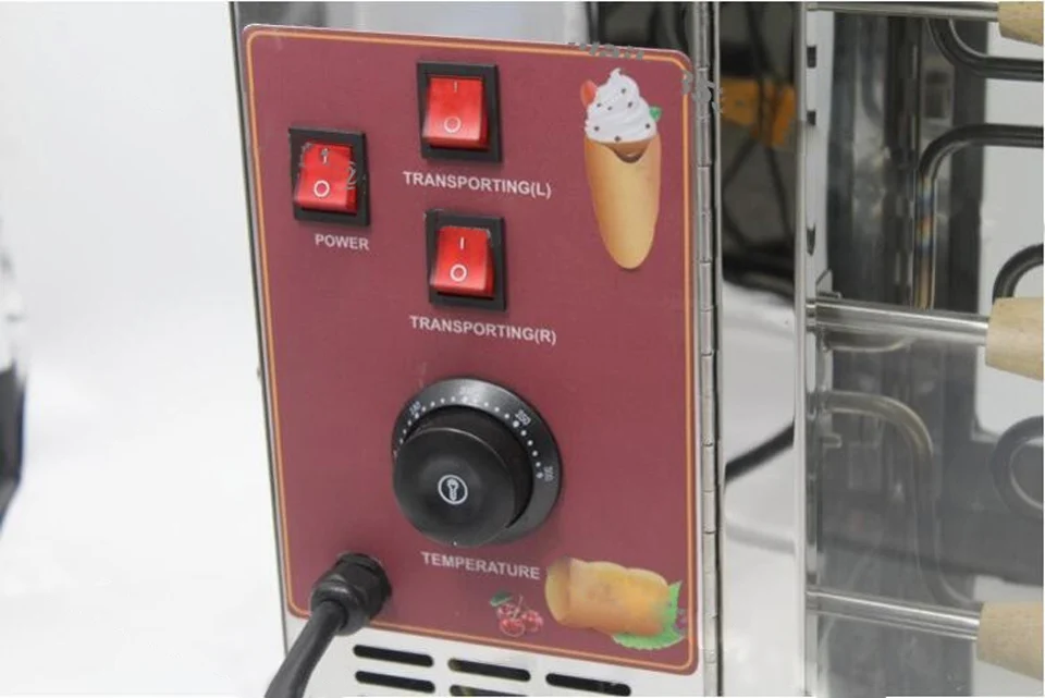 8 роликовых тяжелых 110 В 220 В Электрический мороженое конусный дымоход торты и Kurtos Kalacs ролл гриль печь машина