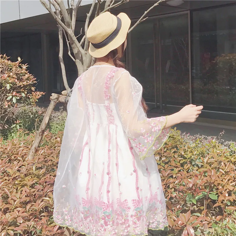 Лето Свежий платье в стиле «Лолита» kawaii для девочек с милым принтом с вышивкой платье в викторианском стиле Чай Вечерние vestido Лолита лоли
