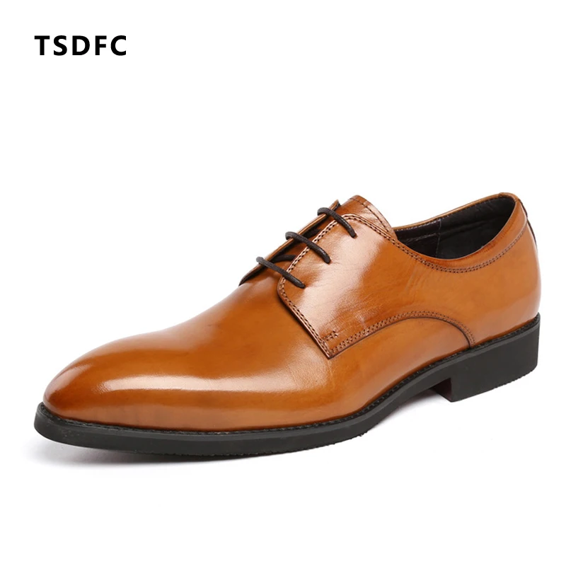 

Brand Men Simple Cow Leather Men Classic Derby Shoes Male Business Dress Formal Shoes Brown Black Size 37-44 Drop Shipping