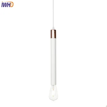 

IWHD Modern Nordic LED Pendant Lamp Iron Cylinder Hanging Lamp Vintage Pendant Light Fixtures Home Lighting Suspension Luminaire