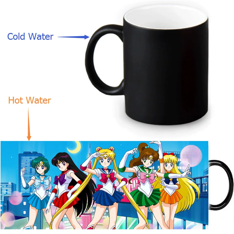 

Sailor Moon morphing coffee mugs 12 OZ/350ml transforming mug changing color heat sensitive Tea Mugs
