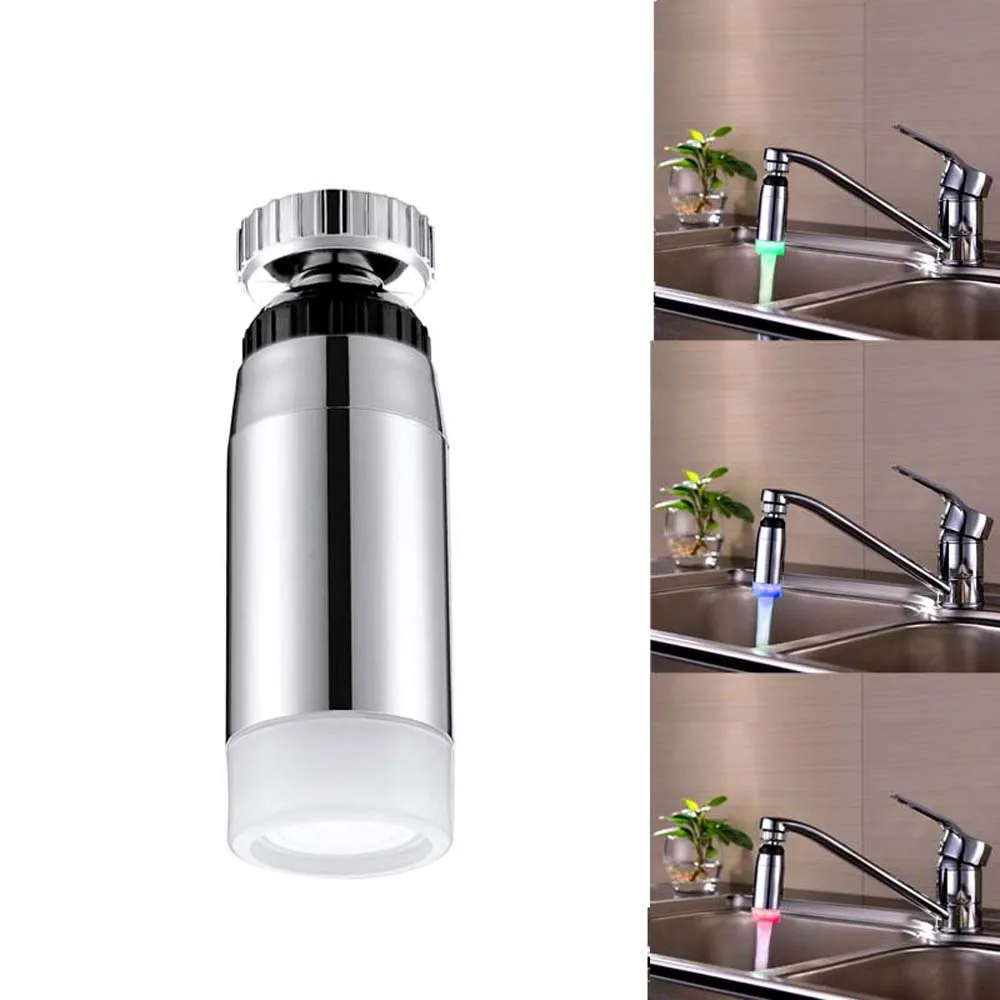 

CY2-8001-B2 ABS Water Stream Glowing LED Faucet Tap Light RGB 7 Colors Flashing Led Shower Heads Basin Faucet Spouts Led Mixer
