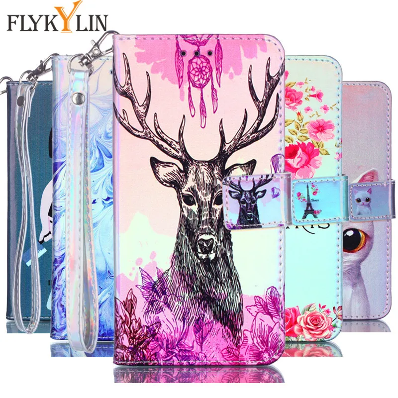 

Honor 7A Pro Case on sFor Coque Huawei Y6 2018 Case 3D Blue light Flip Leather Phone Case For Huawei Y6 Prime 2018 Case Cover