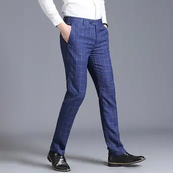 blue plaid mens pants