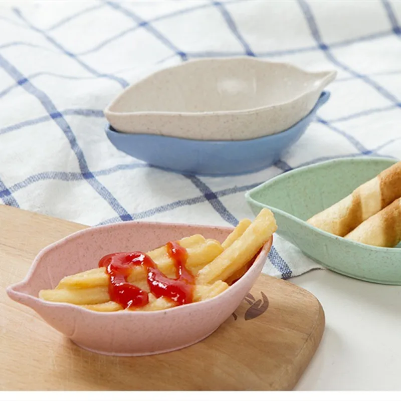 Соусники рисовой шелухи лист блюдце соус тарелка лоток Salver Hollowware тарелка для соевого соуса