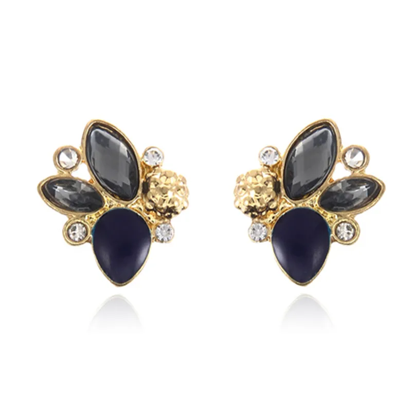 Elegant Crystal Rhinestone Earrings Wholesale Black Color Retro