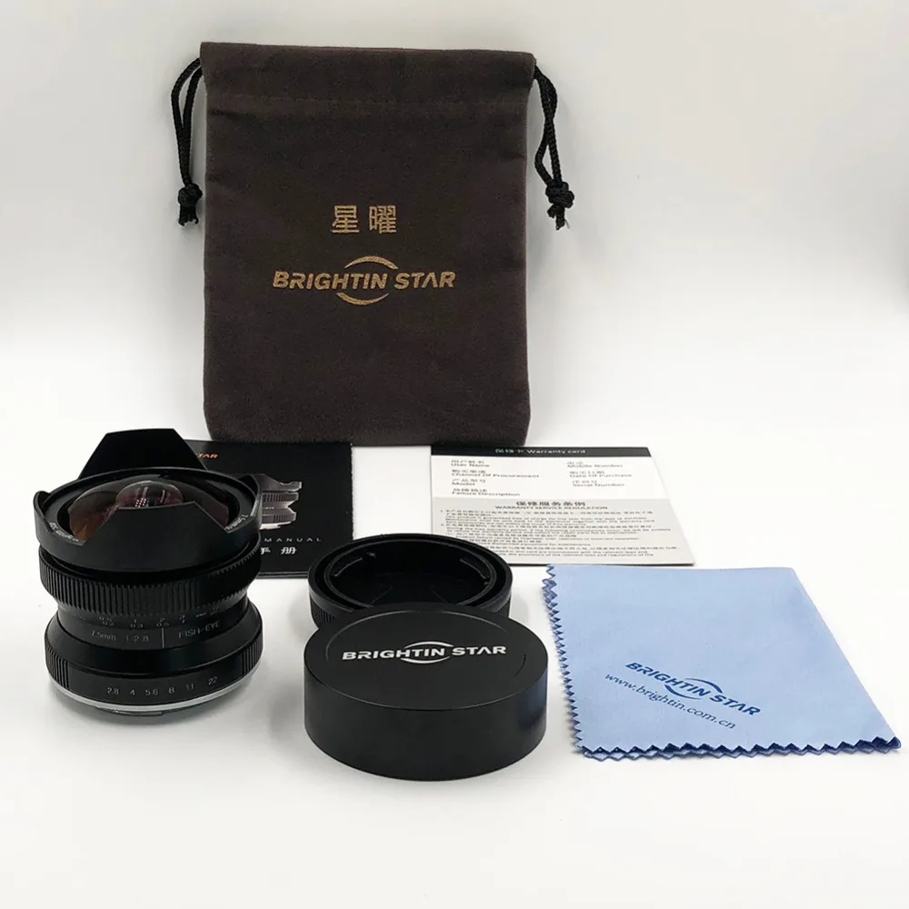 Brightin Star 7,5 мм F2.8 ii 180 градусов супер широкоугольный объектив рыбий глаз ручной фокус беззеркальная камера объектив для камеры Canon APS-C