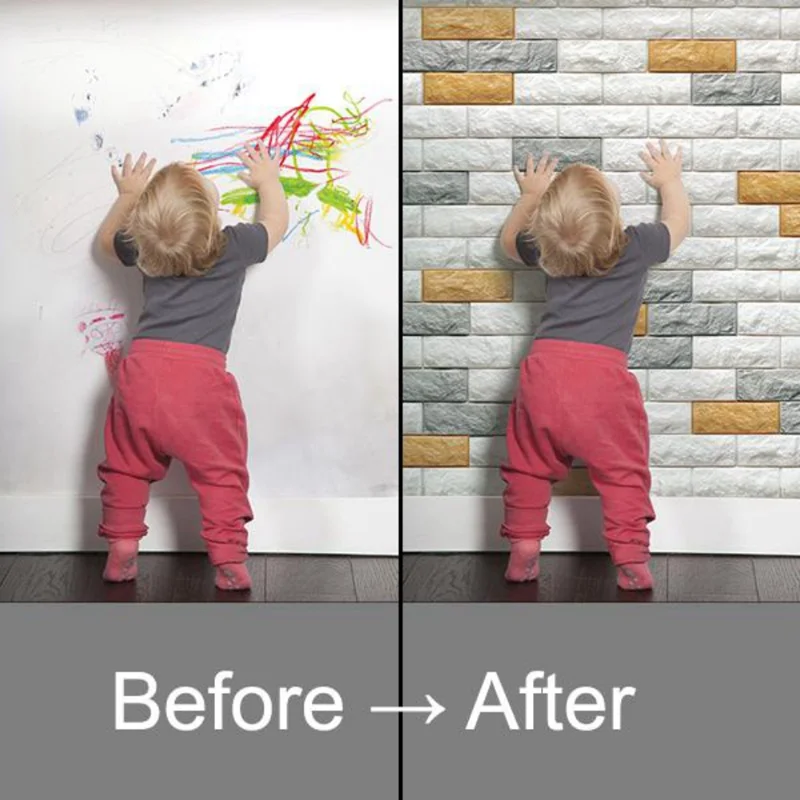 

3D solid brick waterproof/anti-collision environmental protection Wall Stickers Decor Decals Sticker Waistline for home 30*60CM