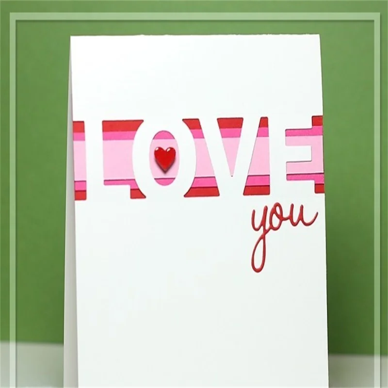 

Horizontal Love Letter Cutting Die Scrapbooking DIY Embossing Paper Card Album Making Template Decoration Stencil Background
