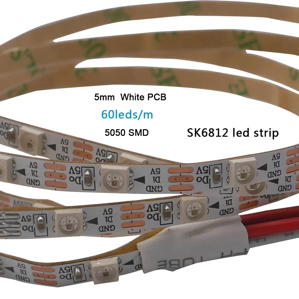 1 м DC5V 4 мм/5 мм/7 мм PCB прибор приемно-SK6812 5050 SMD 3535 RGB гибкий светодиодный полосы 60/144 пикселей/м IP30 светодиодный полосы - Испускаемый цвет: 5mm 5050 White 60led