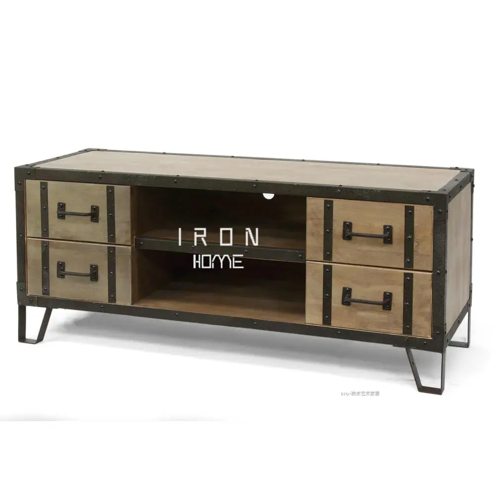 Rustic living room TV modern industrial wrought iron porch