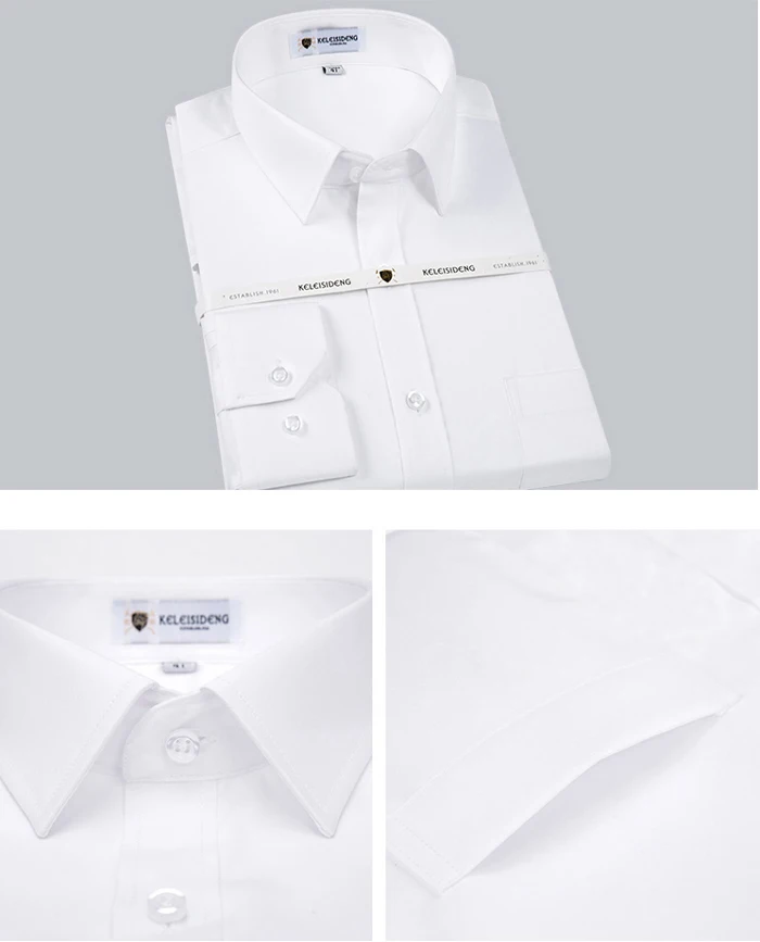 Мужская стандартная однотонная Базовая рубашка без железа, деловая рубашка премиум класса из хлопка, мужские рубашки с длинным рукавом для работы и офиса