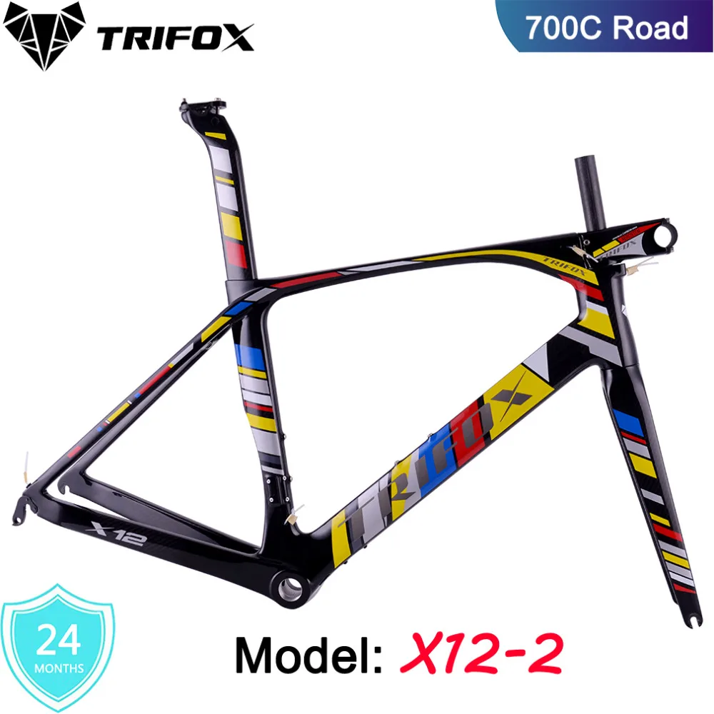 

NEW TRIFOX Carbon Road Bike Frame Di2 Mechanical Racing Bike Carbon Road Frame Road Bike Fork+Stem+Seatpost+Headset X12-2
