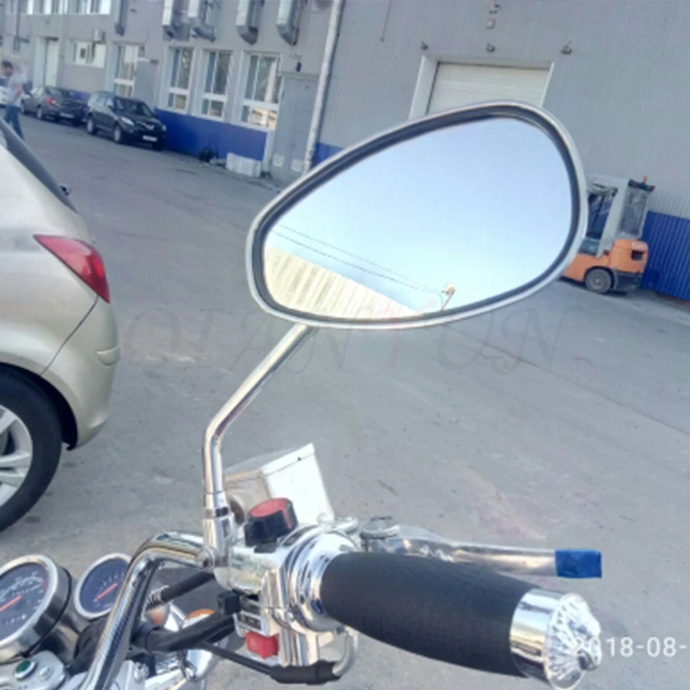Универсальное мотоциклетное зеркало заднего вида 10 мм, овальное уличное Автомобильное зеркало заднего вида для Kawasaki Ninja ZX6 W800SE Versys650 ER-5 ER5 ZR750