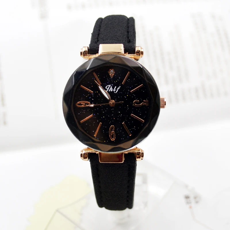 

Watch star sky fashion trend ladies air belt leisure Korean simplified quartz watch waterproof new 4