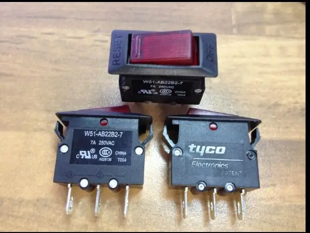 [SA]tyco Electronics W51-AB22B2-7 импортный кулисный переключатель с лампой 7a250v--50шт/лот |