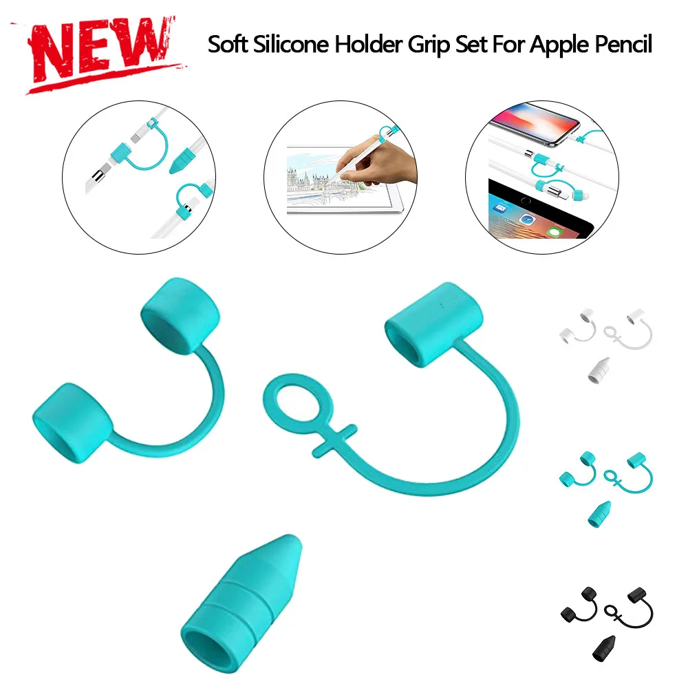 

Smart Easy Portable Intelligent Sleeve Colorful Soft Silicone Holder Grip Set For Apple Pencil For iPad New Household