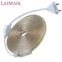 LAIMAIK SMD3014 Strip Led Light AC220V 120led/M Garland Tape IP67 Waterproof LED Light Strip +EU Plug Outdoor Led Strip Light