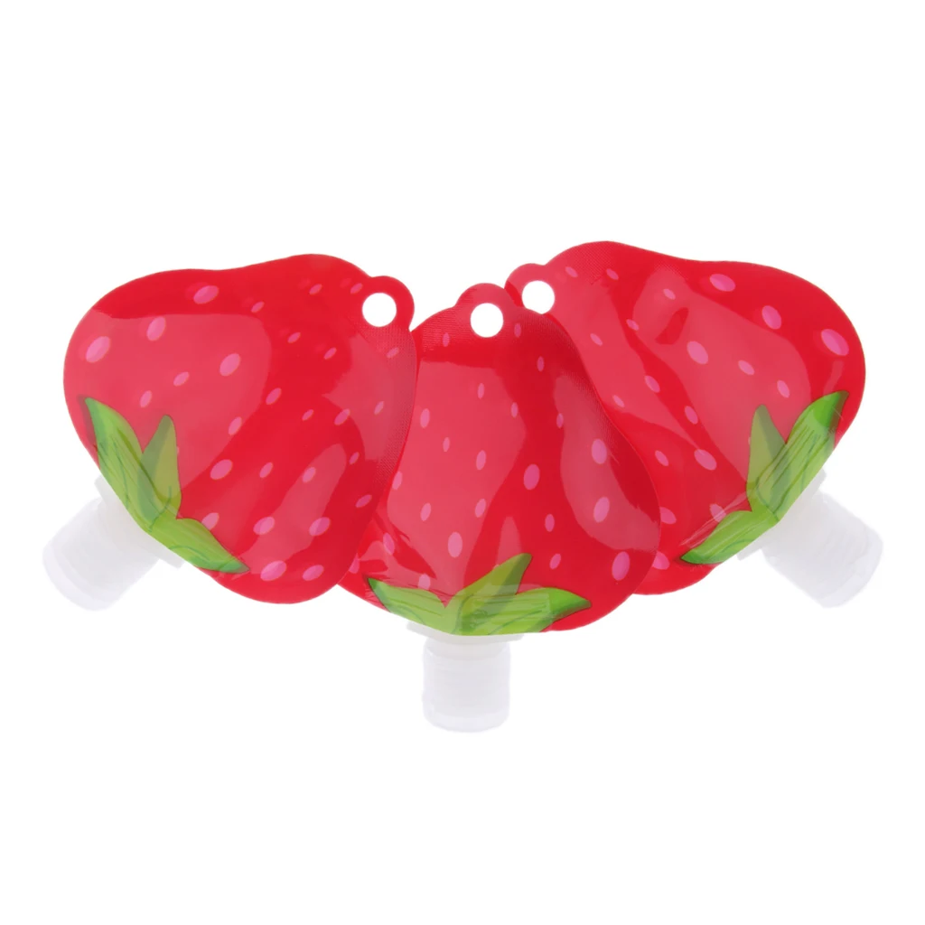 3-Pack 28ml Refillable Reusable Empty Squeeze Pouch Lotion Shampoo Cleaner Shower Gel Body Lotion Makeup Squeezable Bag Bottles