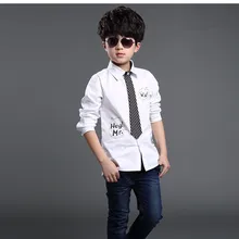 Коллекция года, брендовая винтажная блуза с длинными рукавами и принтом для мальчиков на весну-осень, модные школьные блузки с отложным воротником для мальчиков детская одежда