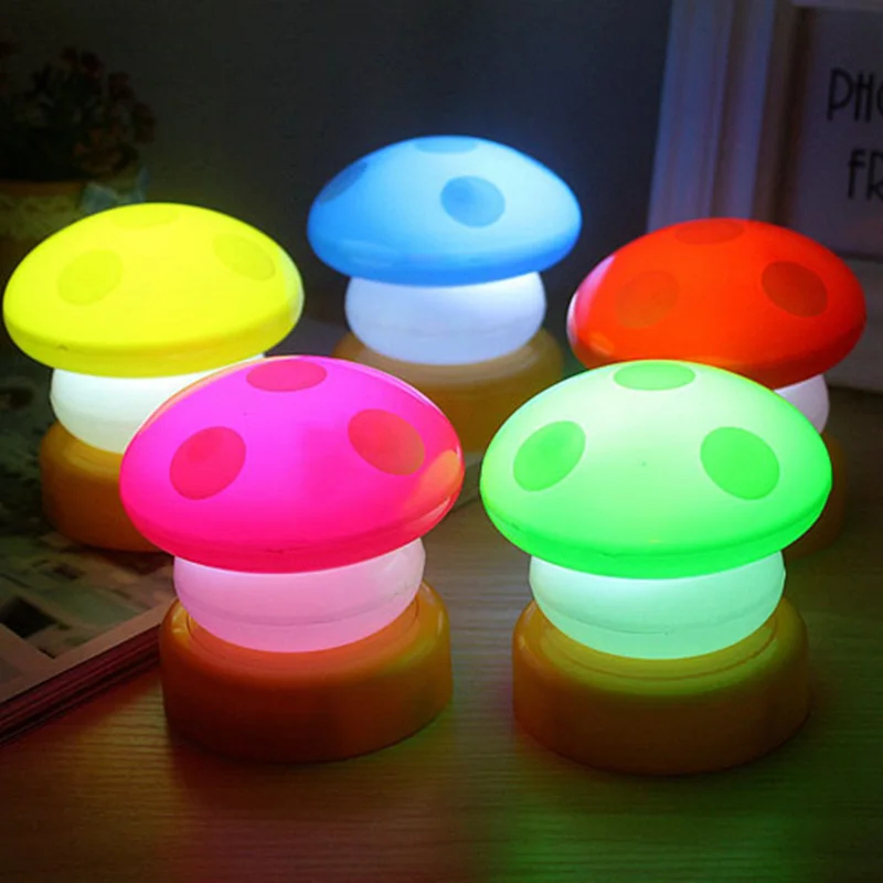 Cute mushroom energy saving touch pat led lamp battery romantic night